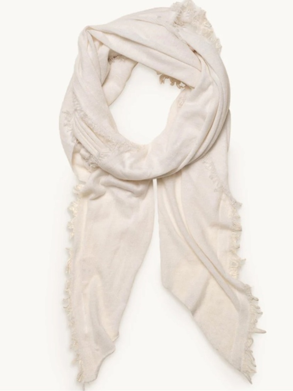 NWT Unsubscribed Whisper-Weight Cashmere Scarf in Ivory